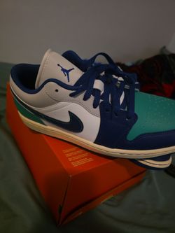 Air Jordan 1 Low White Blue Teal Sneakers