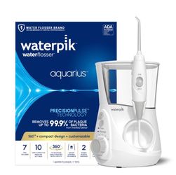 Waterpik Aquarius Countertop Water Flosser With 10 Settings, 7 Tips, White