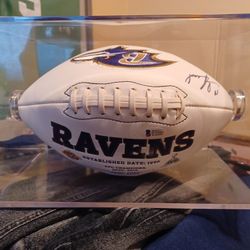 Ed Reed Signed Baltimore Ravens Embroidered White NFL Football