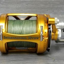 Penn INT50VISW 2 Speed International Trolling Reel - Gold Color - Pre-Spooled