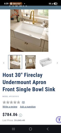 Moen 30" Fireclay apron front kitchen sink Brand new