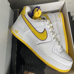 Kobe Bryant x Nike Air Force 1 Retro QS Low Lakers Home - Size 7.5 - WORN 1x