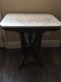 Antique Marble Top Side Table