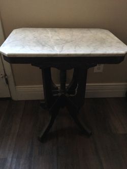 Antique Marble Top Side Table