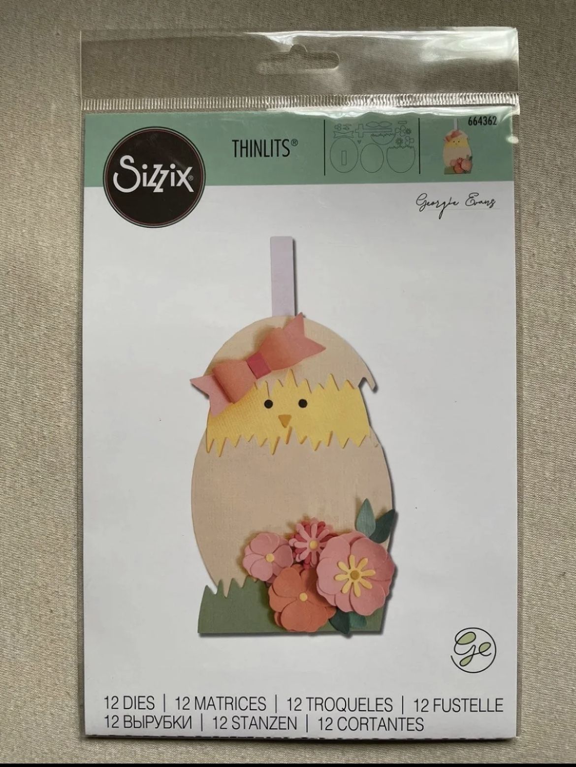 Sizzix 664362 Hatching Egg Thinlits Die Set - New