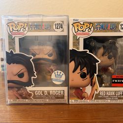 One Piece Funko Pop: Red Hawk Luffy AAA Exclusive & Gol D Roger - Exclusive