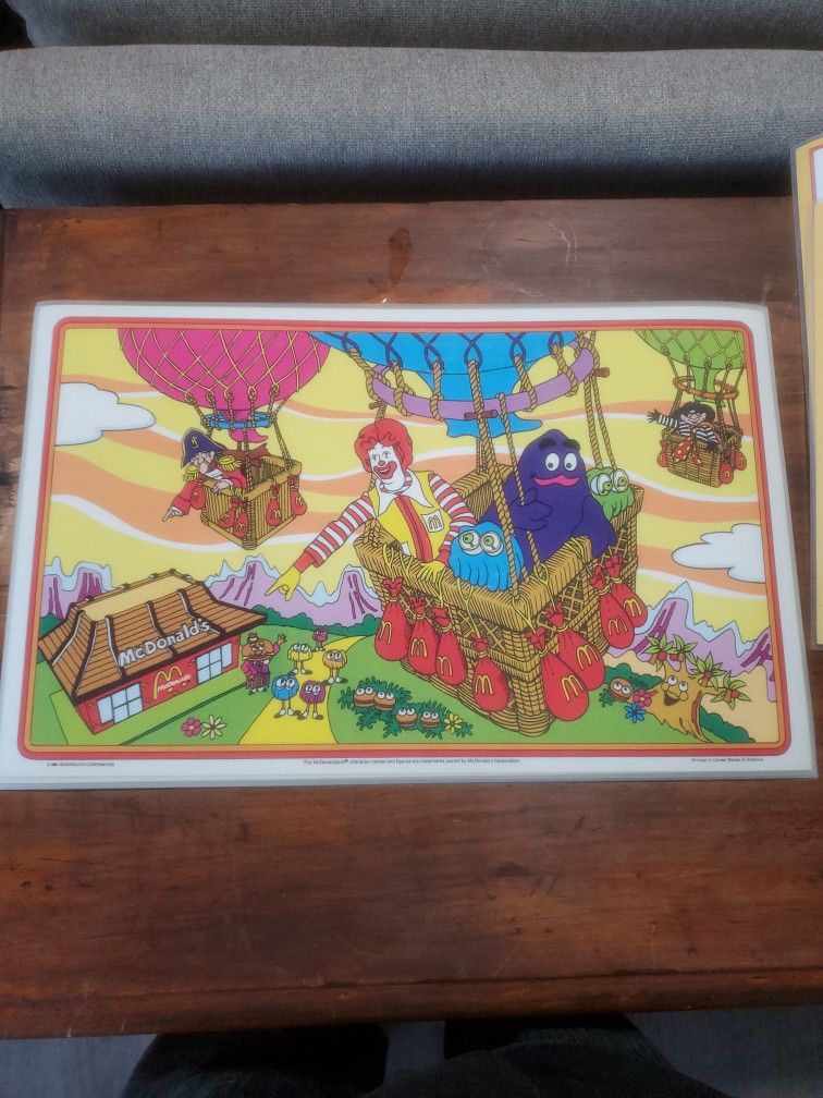 80's Vintage McDonalds Placemats New And Unused for Sale in WA OfferUp