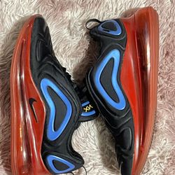 🔥 Nike Air Max 720 Sneakers 👟💨 Black Red Blue | Full Air Sole | Size 8