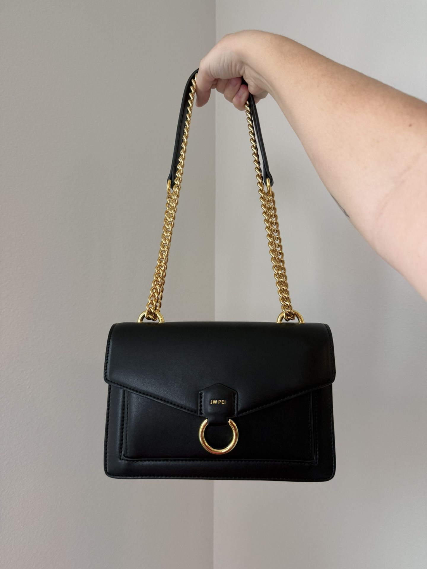 JW Pei Black Crossbody/Shoulder Purse + Matching Wallet