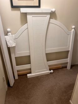 White Queen Bed Frame and White Vanity Dresser