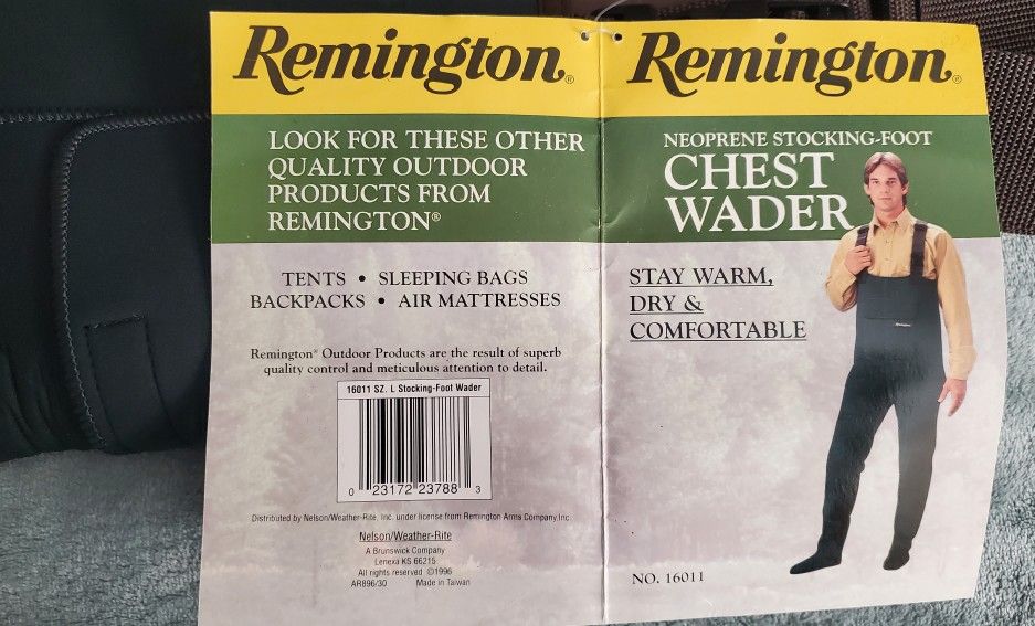 Chest Waders-Remington Neoprene Stocking-Foot  NEW Size L Waterproof Fishing