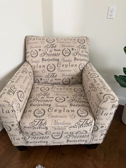 Script Print Upholstered Accent Chair by Ashley