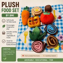 Plush food set educational toys