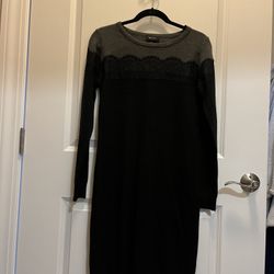 Black And Gray Sweater Dress