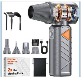 Compressed Air Duster, 350W Cordless Electric Air Blower, Rechargeable Mini 40mm Brushless Motor, 10000mAh, 180,000 RPM, Fast Charge, Cleaning for PC/