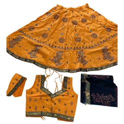 Black and Mustard Chanya Choli