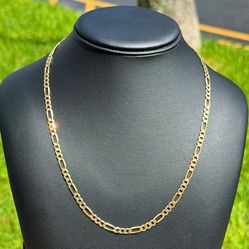 Jewelry 14k solid yellow gold Figaro link chain necklace 24.50” 4.50mm
