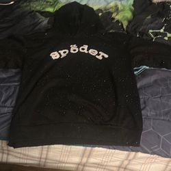 Sp5der rhinestone hoodie
