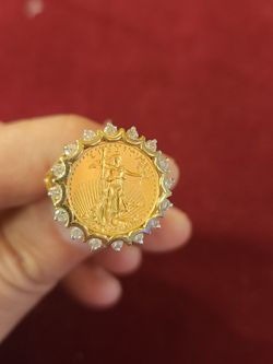 14k Yellow Solid Gold 22k Gold Coins Diamonds