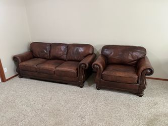 Genuine Leather Sofa and Chair