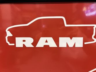 Ram White Truck Outline Vinyl Sticker
