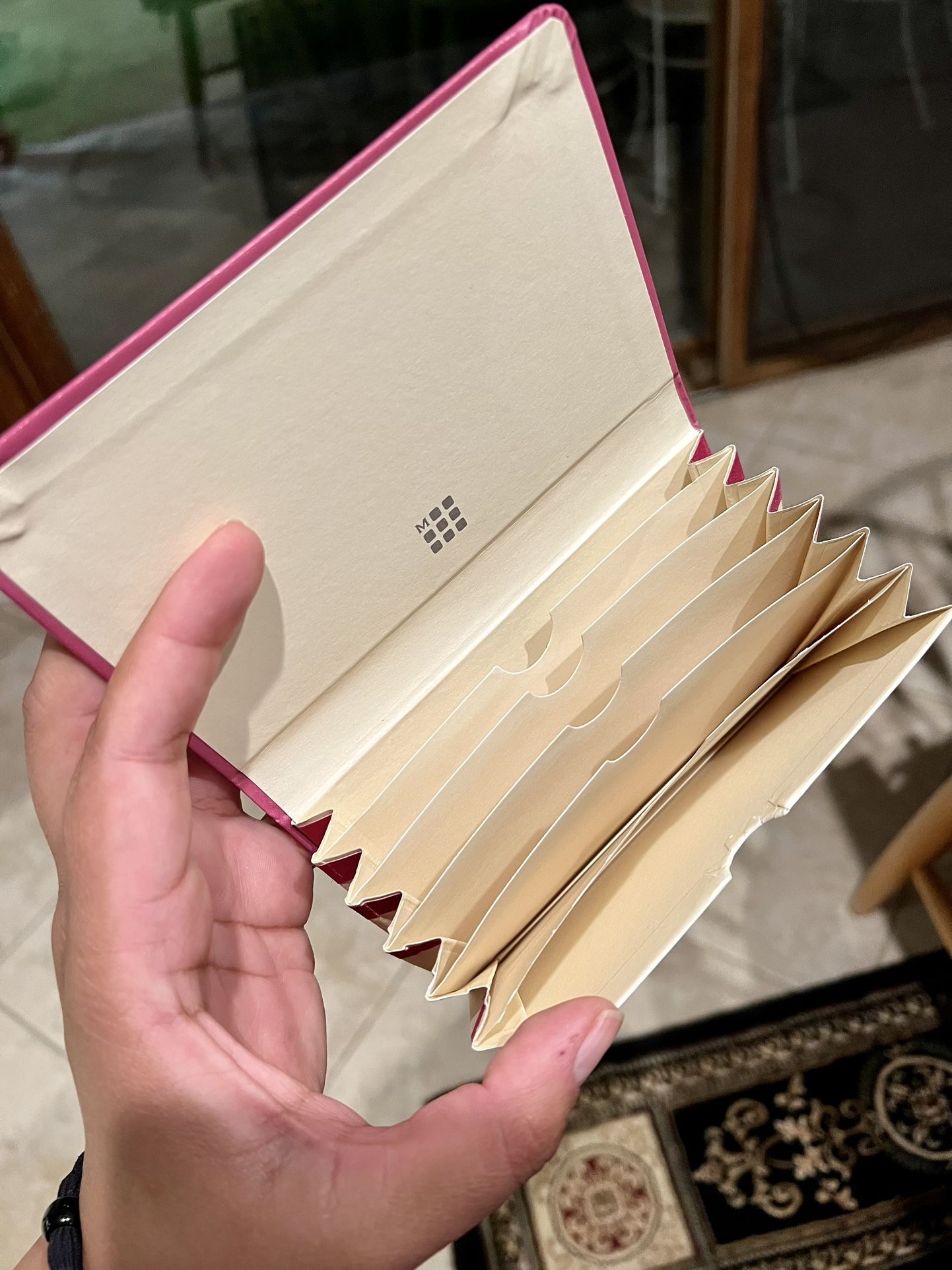 Moleskine Pro Pocket Expandable Portfolio - Pink Hard Cover - 3.5” X 5.5”