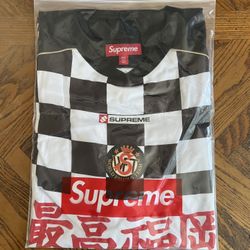 Supreme Checkerboard Soccer Jersey Black Size XXL
