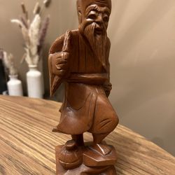 Asian Man Wood Carving
