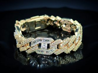 10k gold 8.25" 17+ ctw VS diamond bracelet 92g