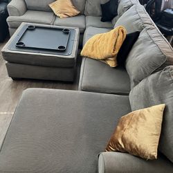 “Big Comfy Sectional + Storage Ottoman – Great Deal!”