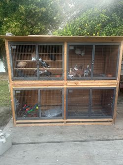 Metal and wood cages