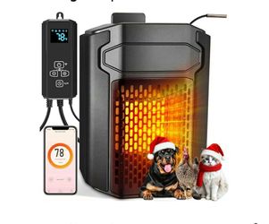 New PETNF Dog House Heater with Thermostat & WiFi App Control 2026, 45–113°F, 24H Timer, 500W Fast Heating Outdoor Pet House Warmer, Safe Anti-Chew Co