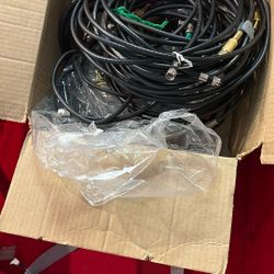 Box Full Of Coaxial Cable, Splitters And Extenders