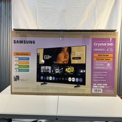 Samsung U8000FD 43” LED 4K Smart TV 2025 HDR Netflix Prime Hulu YouTube