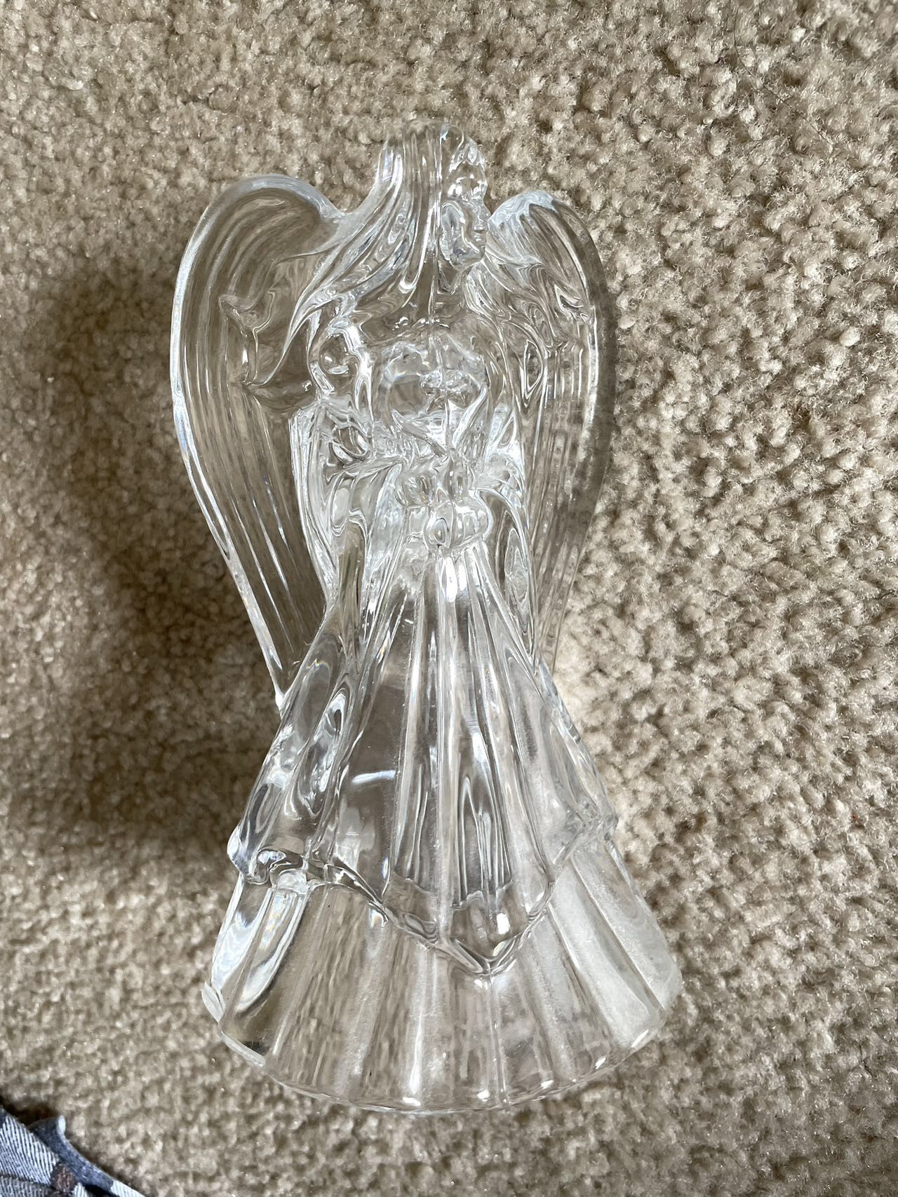 Glass crystal angel candle holder