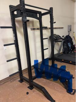 ROGUE MONSTER LITE HALF WEIGHTS RACK 17” Depth  WITH  6 STORAGE PEGS, PULL UP BAR AND J HOOKS $950 FIRM!!