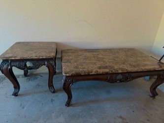 Marble Top Coffee and End Table Set