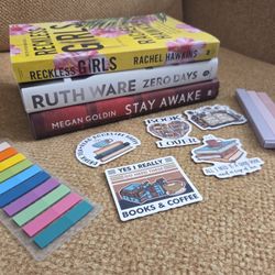 3 Book Lot with stickers, booktabs,  book highlighters