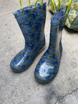 Green Kids' Galactic Glow Light-Up Rain Boots Size 3