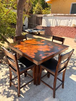 Counter-Height Dining Table + 4 Chairs – $250 OBO