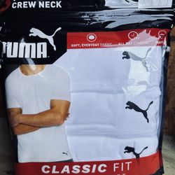 New Puma Premium Soft Cotton 3 Pack White Shirts Size Medium Men’s
