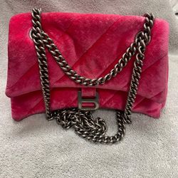 Balenciaga Crush Small Chain Bag Quilted Velvet Jersey