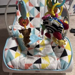 Fisher-Price Infant-To-Toddler Rocker, Teal Safari with Removable Bar