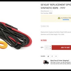 Winch Replacement Synthetic Rope