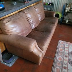 Brown Leather Couch