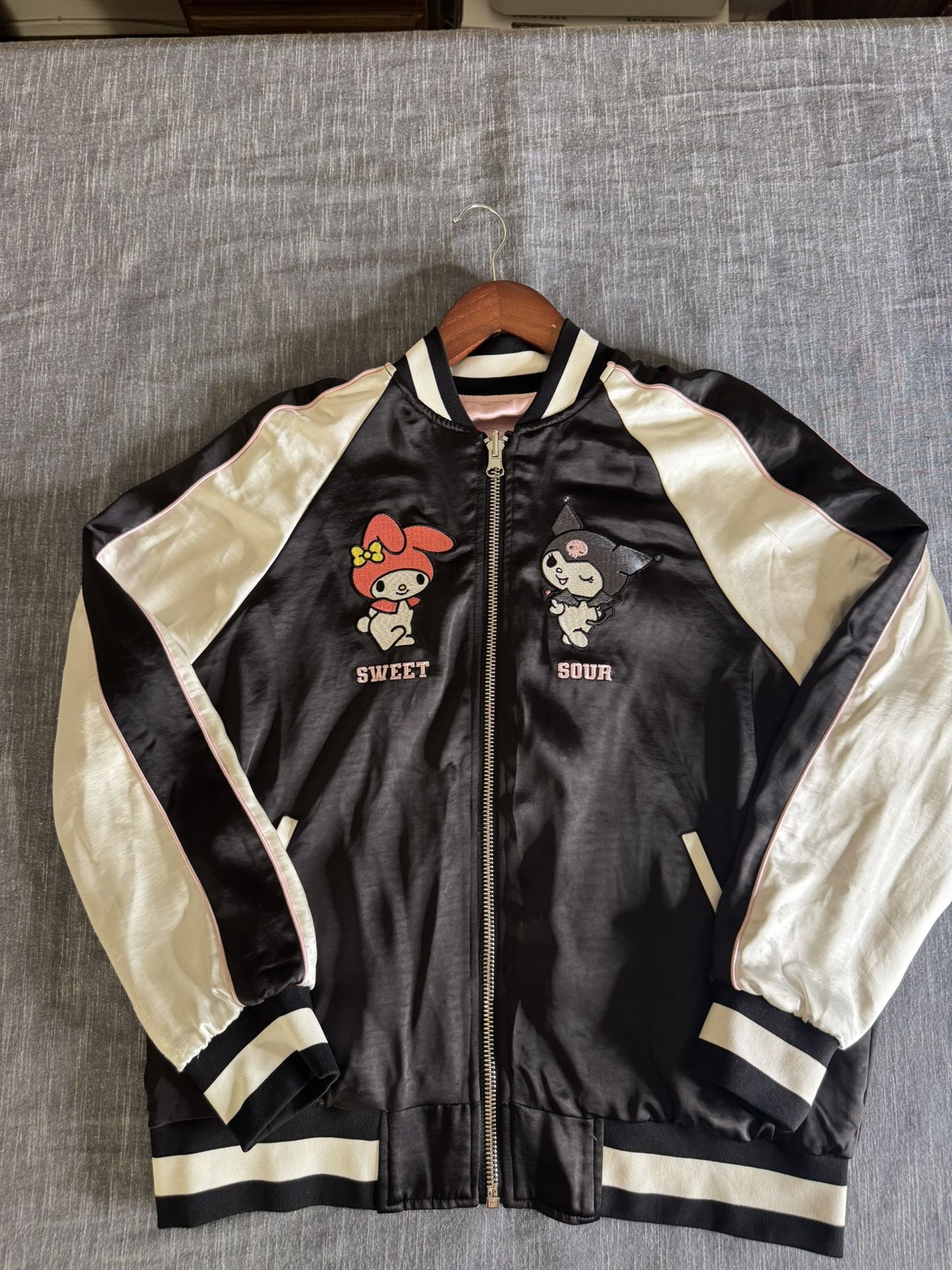 Kuromi x My Melody reversible Satin Jacket