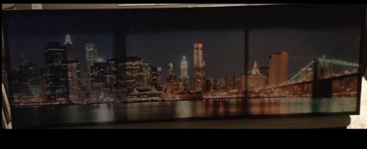 New York Skyline Canvas 59 1/4 inches wide by 19 and three-quarter inches