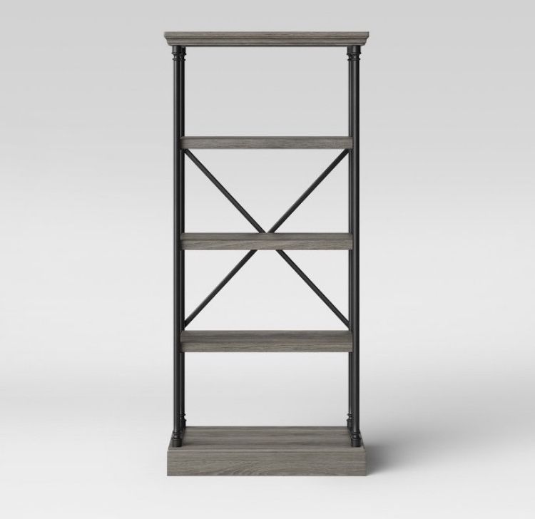 Conway wood and cast iron bookshelf