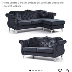 Home Square 2-Piece Furniture Set with Sofa and Loveseat