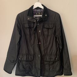 Barbour Utility Tartan Waxed Barn Jacket: Size 6